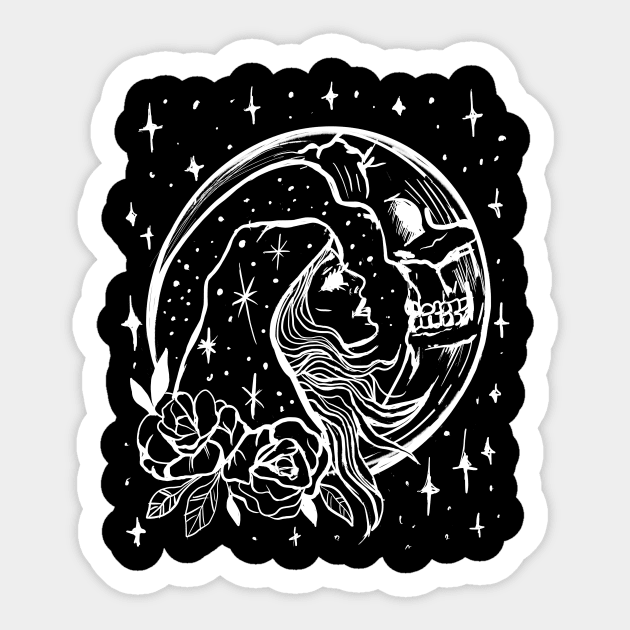 Sun Kissing the Moon Goth Witchy Sticker by LunaElizabeth